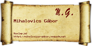 Mihalovics Gábor névjegykártya